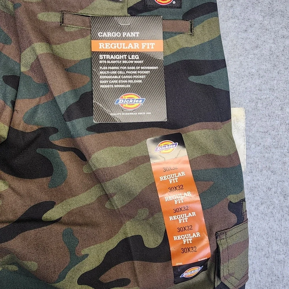 NEW Dickies Mens 30x32 Camo Cargo Work Pants FLEX Regular Fit Straight Leg - Picture 9 of 14
